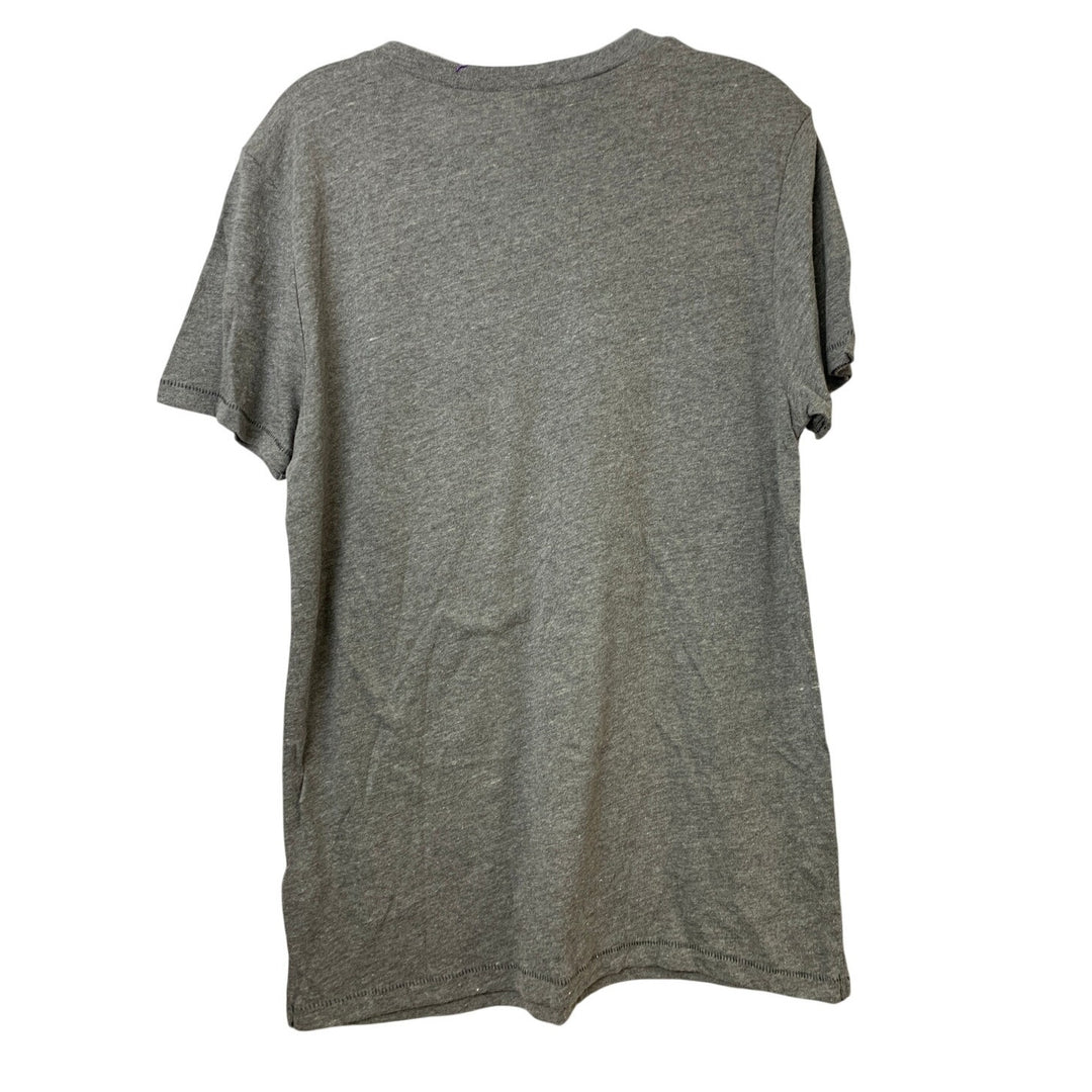 New Upcycled Hand Printed Women Small Gray Jesus Easter Love Letters Tee Shirt