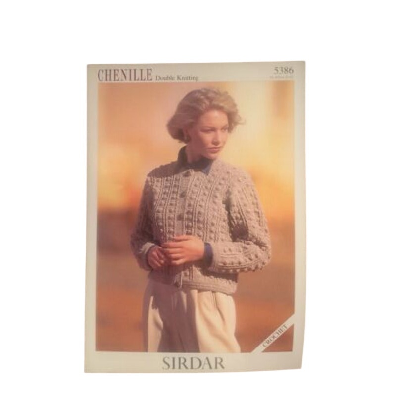 New Sirdar 5386 Chenille Ladies Cardigan Sweater Double Knitting Pattern