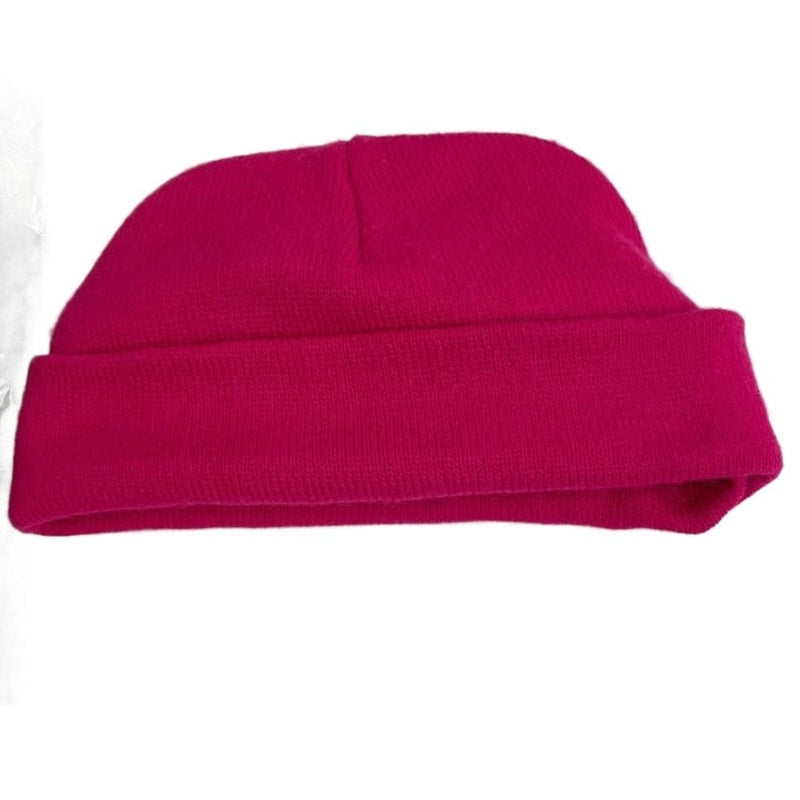 Lot of 3 Child Pink Yellow Green Basic Acrylic Nylon Warm Winter Sock Hats