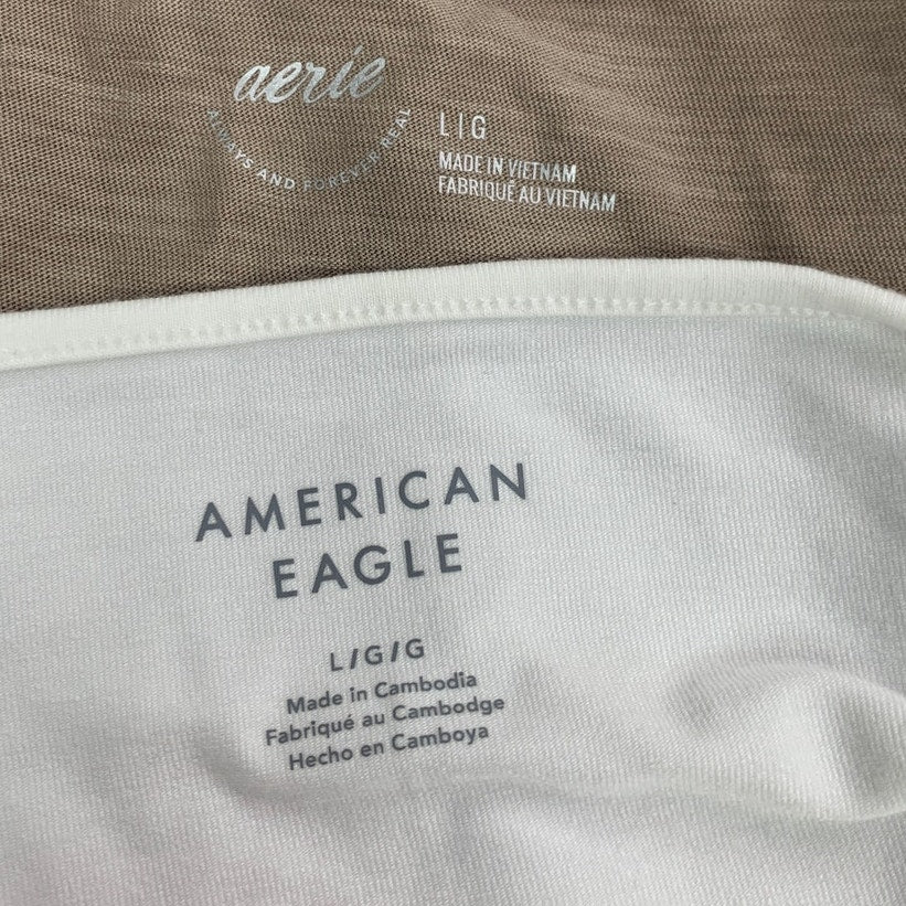 New American Eagle Womens Large Racer Back Thin Strap Heathered Tank Tops