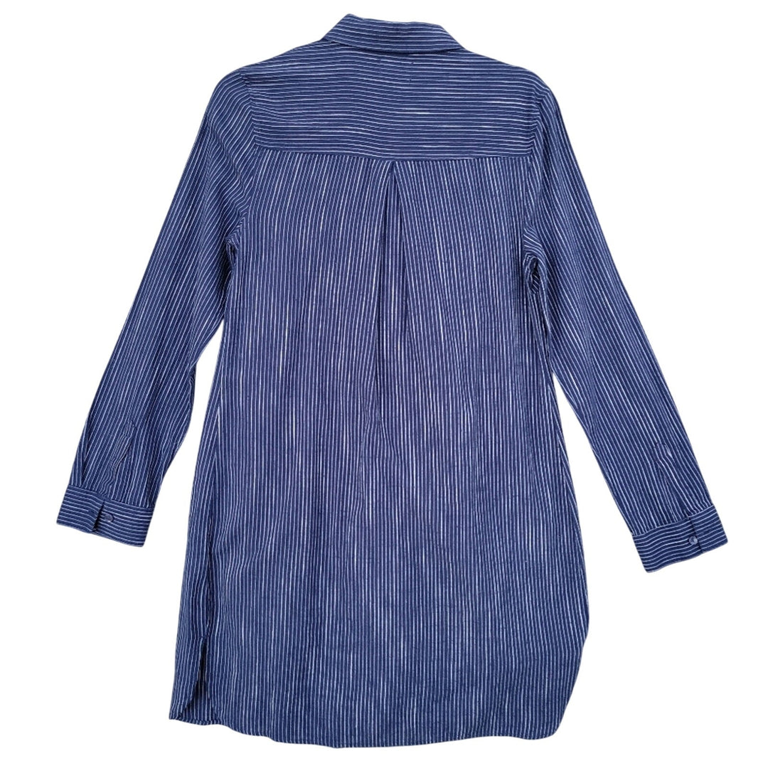 New Old Navy Womens Small Striped Long Sleeve Quarter Button Shirt Dress