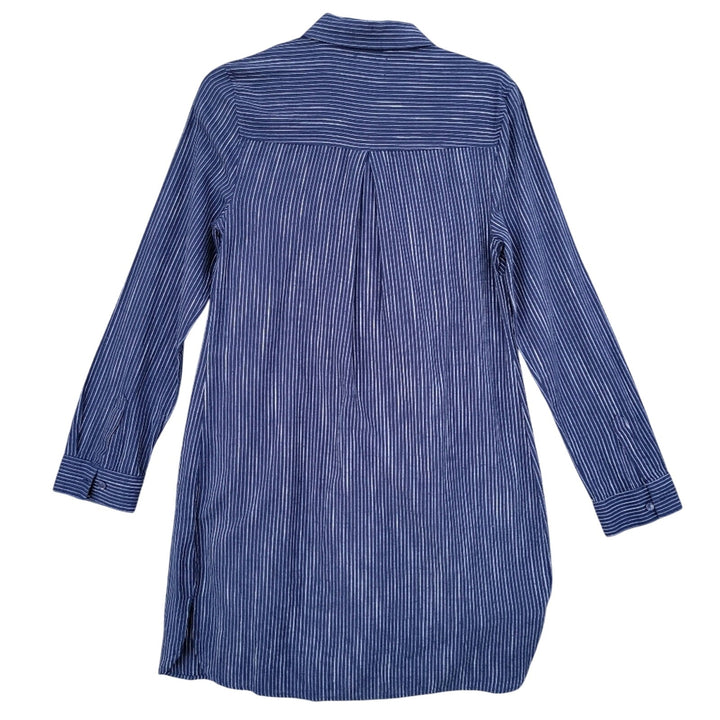 New Old Navy Womens Small Striped Long Sleeve Quarter Button Shirt Dress