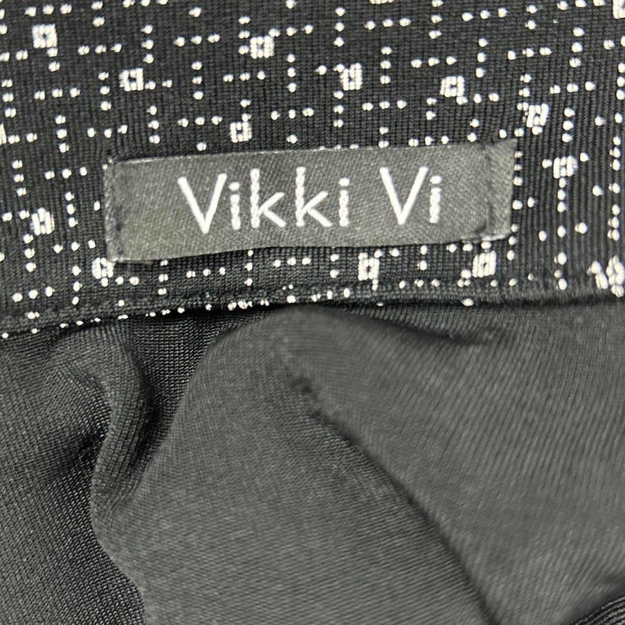 NWT New Vikki VI Womens 2X Sleeveless Front Button Square Dot Pattern Midi Dress
