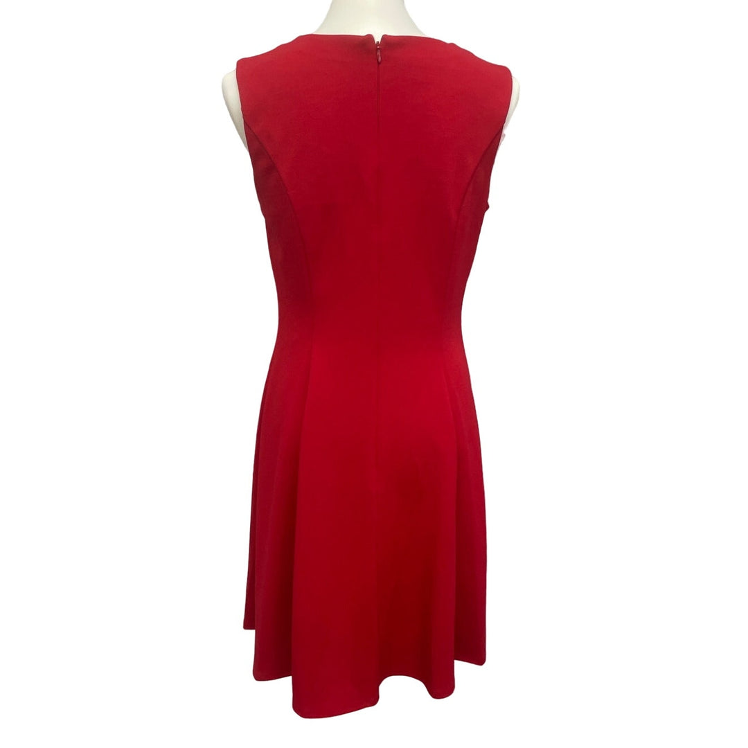Roz &amp; Ali Womens Size 8 Red Fit n Flare Sleeveless Knee Length Dress