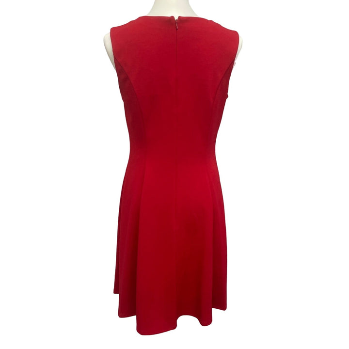 Roz &amp; Ali Womens Size 8 Red Fit n Flare Sleeveless Knee Length Dress