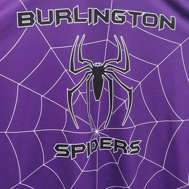 Burlington Spiders Mens 2X Purple Spiders &amp; Web Long Sleeve Crew Neck Jersey