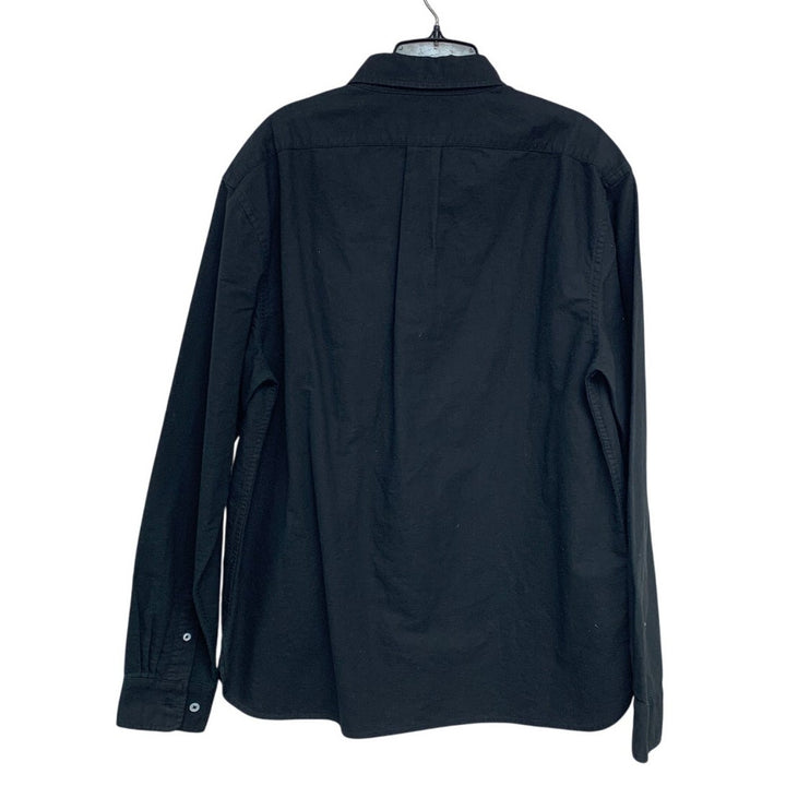 New American Eagle AE77 Mens Medium Black Long Sleeve Button Up Collared Shirt