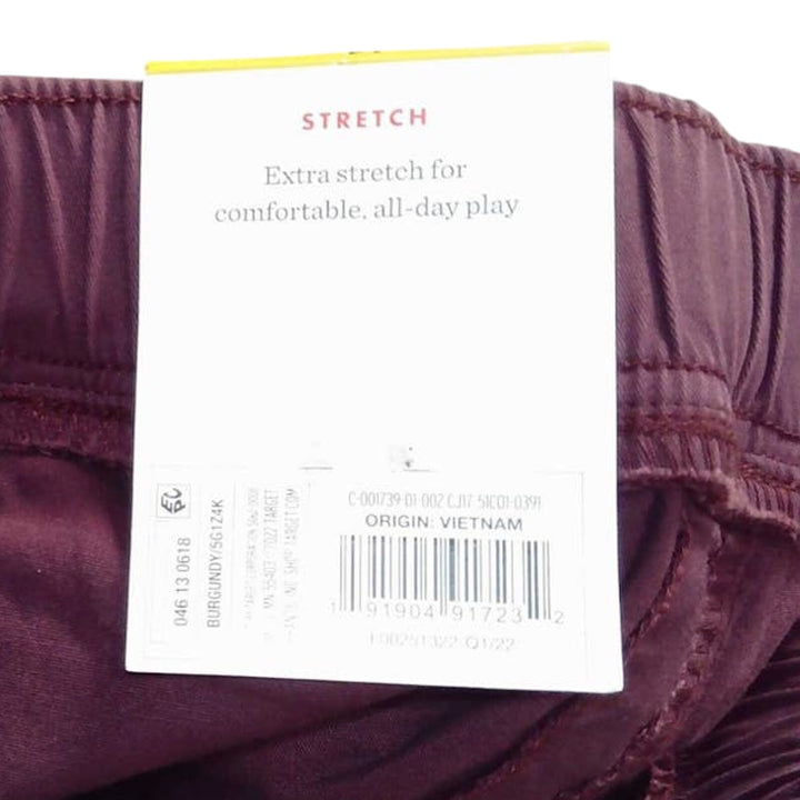 New Cat &amp; Jack Boys Purple Belted Elastic Waist Jogger Reinforced Knee Pants