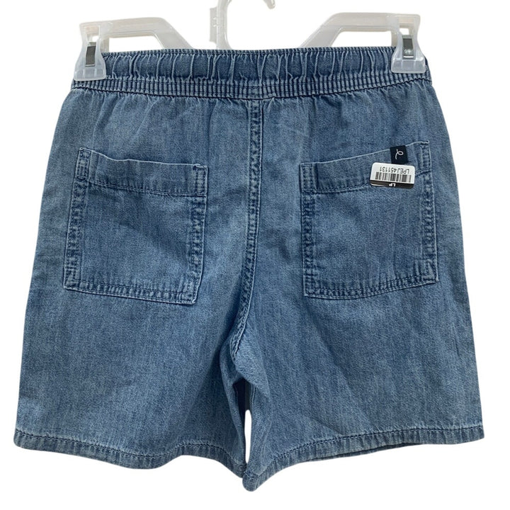 2 New Cat &amp; Jack Kids Medium (8) 100% Cotton Denim Jean Pull On Elastic Shorts