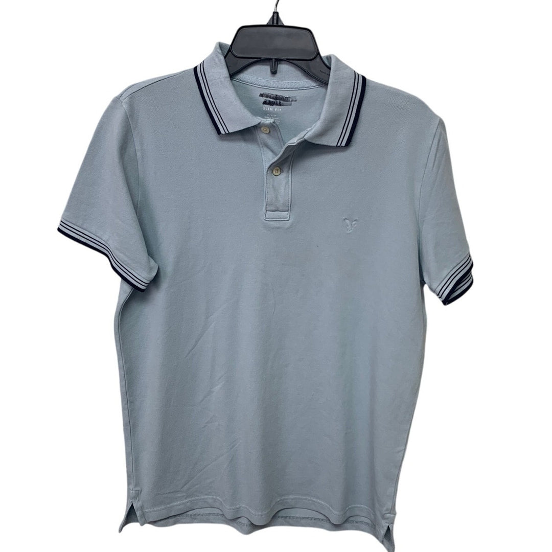 2 New American Eagle Mens Medium Slim Fit Collared Short Sleeve Polo Shirts