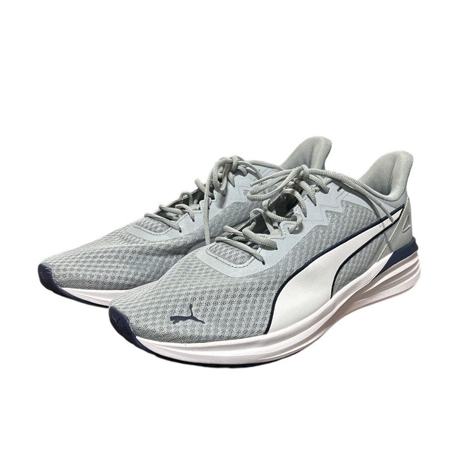 New PUMA Mens Size 13 Gray Mesh Navy Accent Lace Up Athletic Tennis Shoes