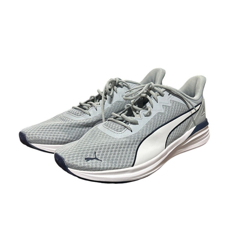 New PUMA Mens Size 13 Gray Mesh Navy Accent Lace Up Athletic Tennis Shoes