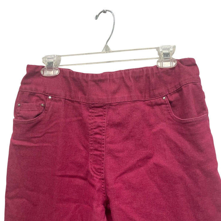 Blair Womens Size 14 Hot Pink Cotton Blend Elastic Waist Pull On Jean Pants