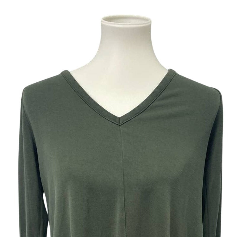 Abercrombie &amp; Fitch Womens Small Olive Green Long Sleeve V-Neck Long Tee Shirt