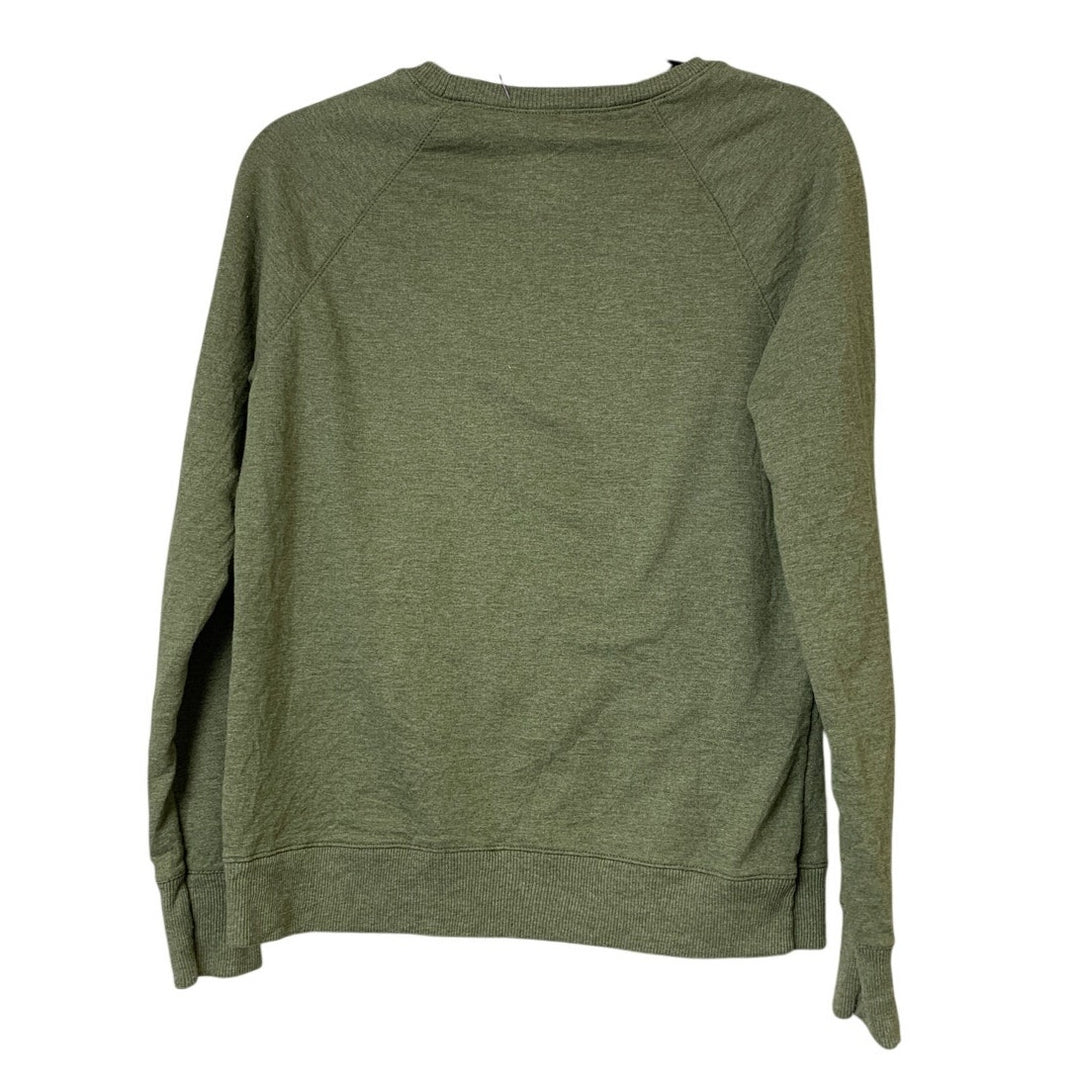 Upcycled Hand Printed Womens Small Save The Earth World Long Sleeve Sweatshirt