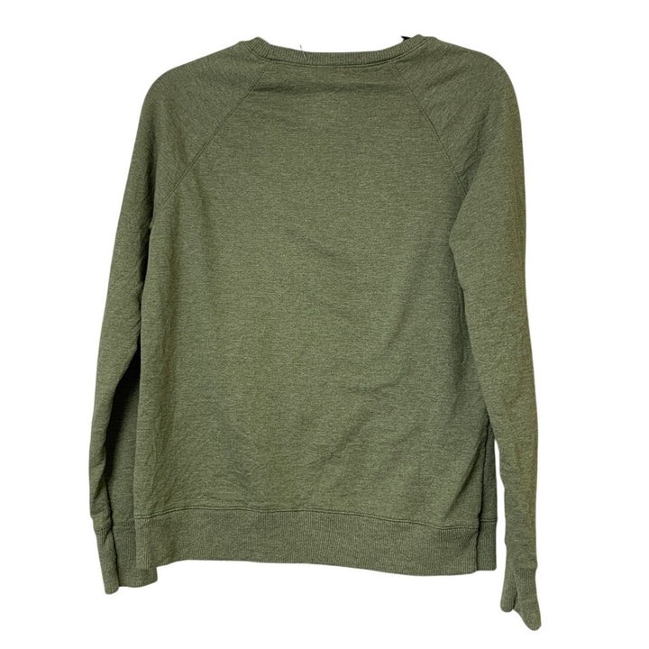 Upcycled Hand Printed Womens Small Save The Earth World Long Sleeve Sweatshirt