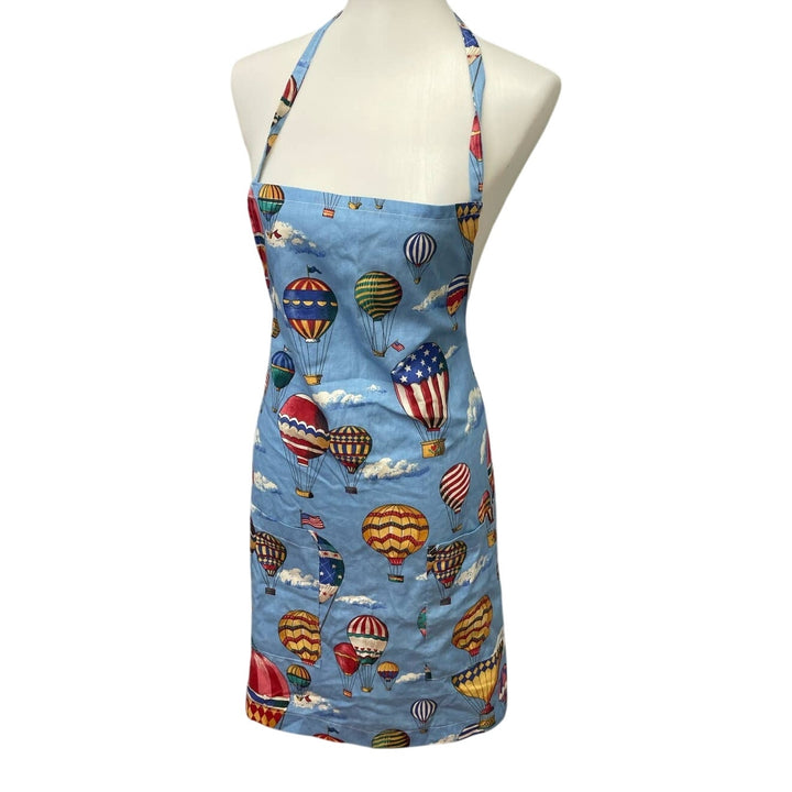 Handmade Hot Air Balloon 2 Pocket Craft Kitchen Smock Long Apron w Ties in Back