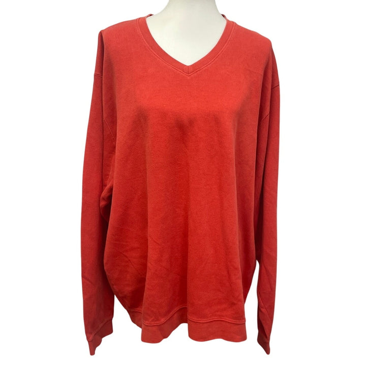 Cutter &amp; Buck Mens XXL 100% Cotton Long Sleeve V Neck Pullover Sweatshirt
