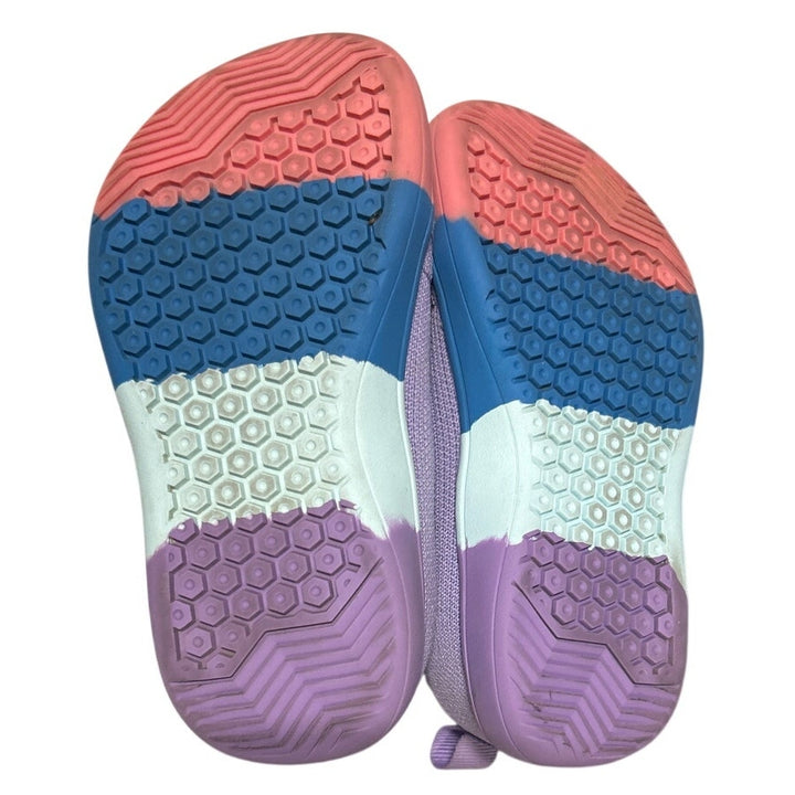 Whitin Girls Size 11 Purple Hook Loop Wide Toe Box Barefoot Athletic Shoes