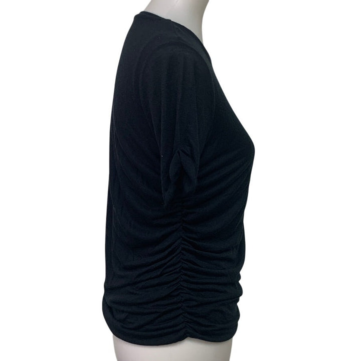 New American Eagle Womens Large Black Rushed Crew Neck Short Sleeve Tee Shirt