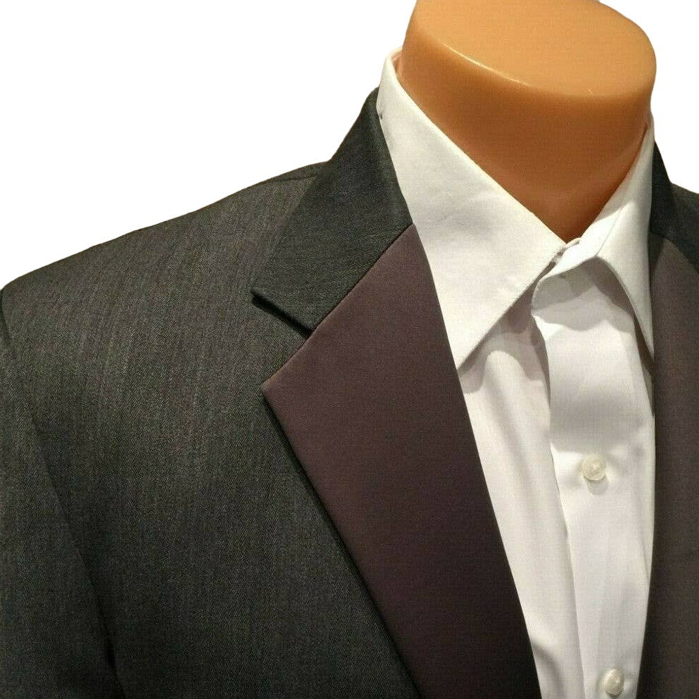 Chaps Ralph Lauren Costume MISSING BUTTONS 41R GRAY Tuxedo Jacket
