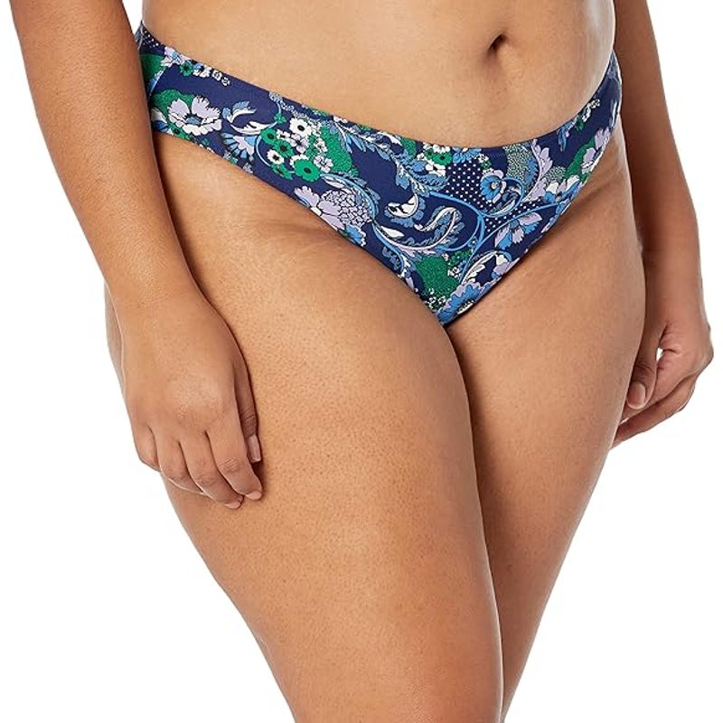 New Amazon Essentials Womens Small Blue Paisley Bikini Swimsuit Bottoms ONLY
