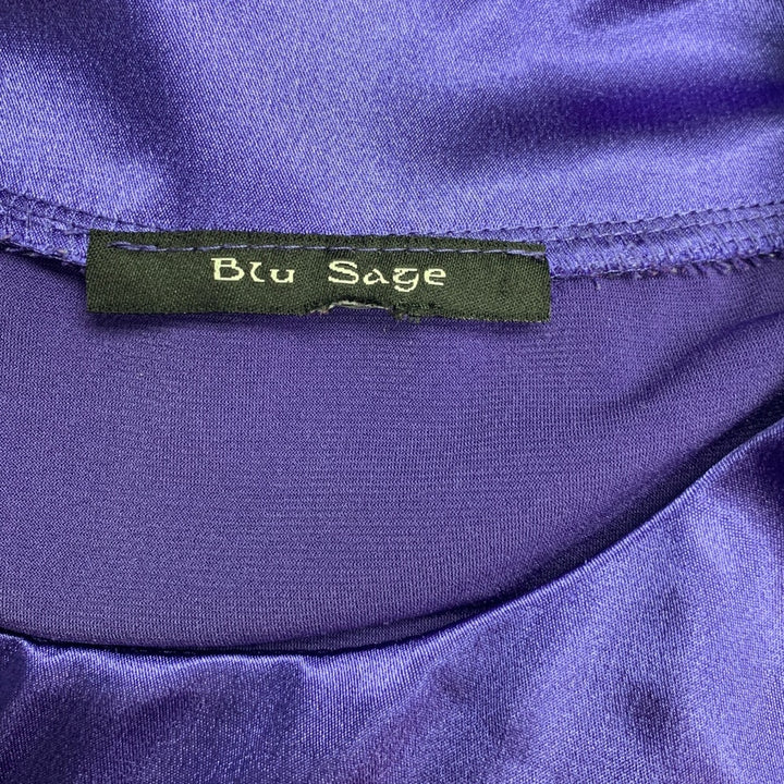 Blu Sage Womens Medium Purple PolySpandex Sleeveless Halter Neck Sheath Dress