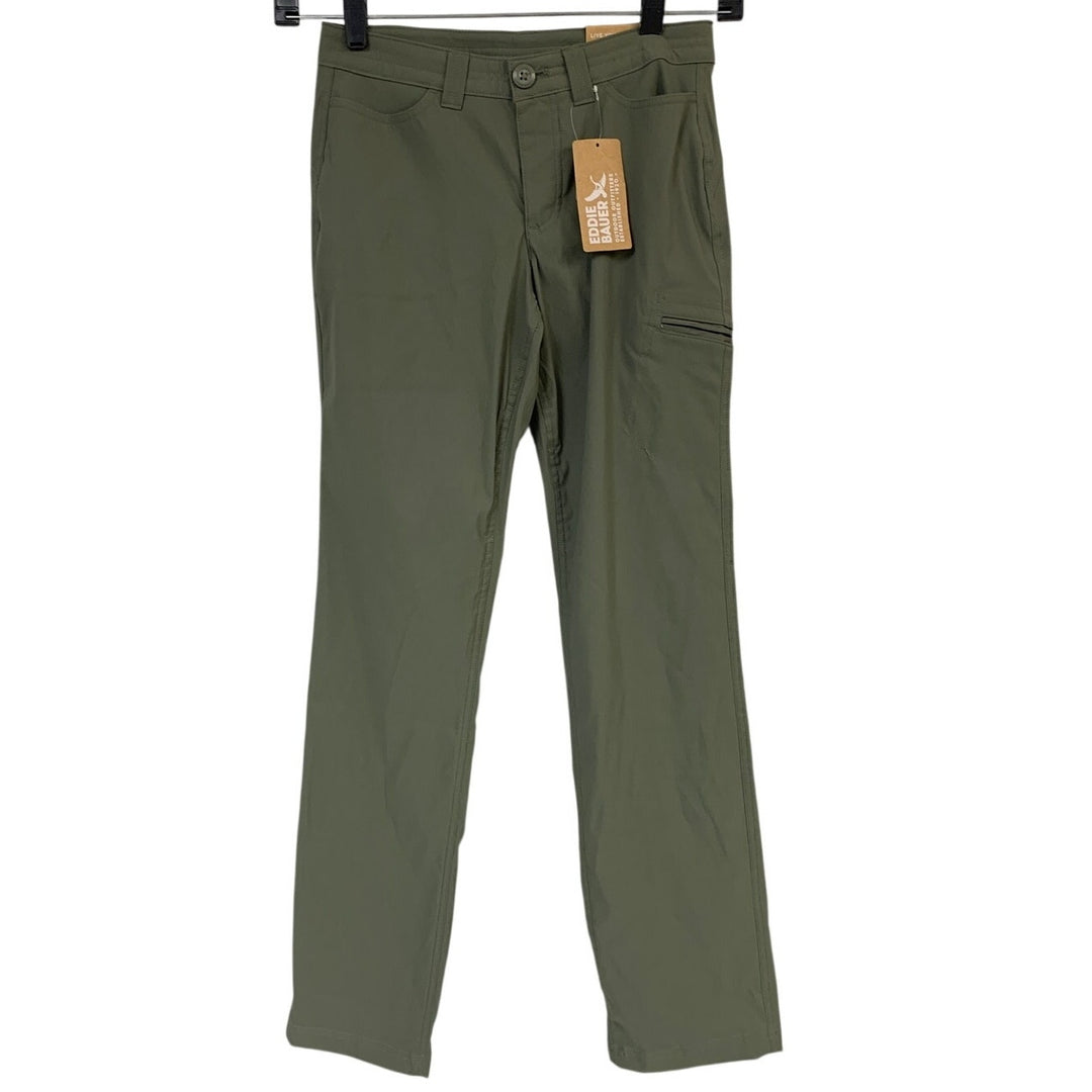 New Eddie Bauer Womens Sprig Green UPF 50+ Rainier Outdoor Hiking Pants Pockets