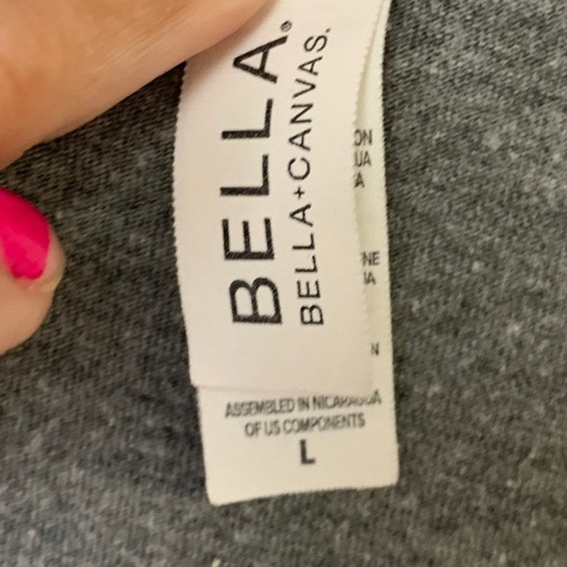 Bella + Canvas Womens Large Heathered Wino Saur T Rex Sleeveless Tank Top