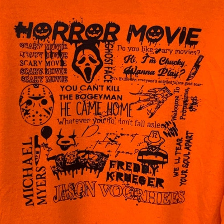 Upcycled Hand Printed Mens Halloween Horror Movie Jason Ghostface Sweathshirt