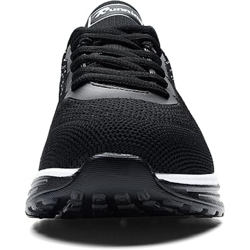 Quappe Womens Size 8.5 Black White Mesh Lace Up Air Cushioned Athletic Shoes