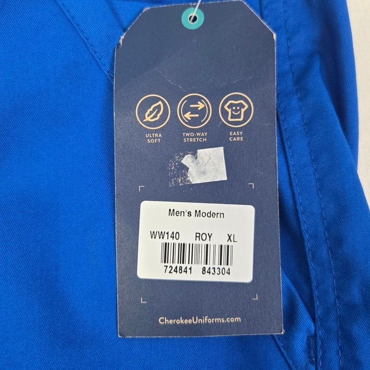 New Revolution Mens Modern XL Royal Blue Drawstring Waist Scrub Pants w Pockets