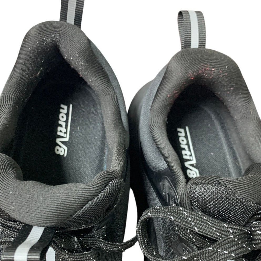 Nortiv8 Womens Size 9 Black Lace Up Elevated Cushioned Walking Athletic Shoes