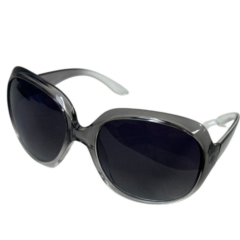Looking Forward Womens Clear Black Frames Polarized Oversized Round Sunglasses