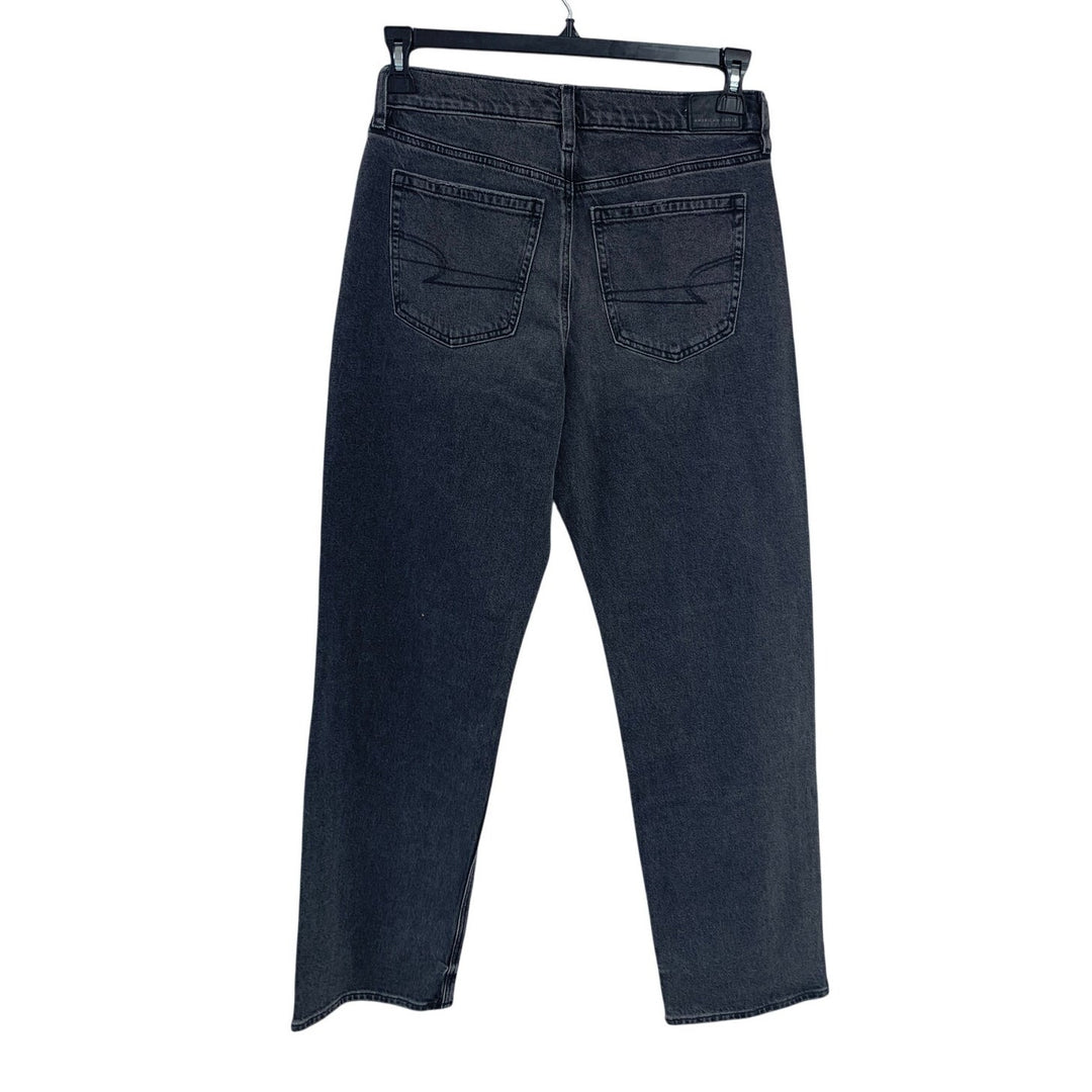 New American Eagle Womens Size 4 Gray High Rise Relaxed Straight Denim Jeans