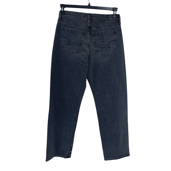 New American Eagle Womens Size 4 Gray High Rise Relaxed Straight Denim Jeans