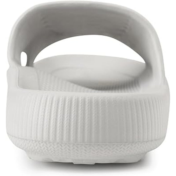 New Womens Size 8 Gray Arch Support Slide On Wide Strap Sandals Flip Flops Shoes