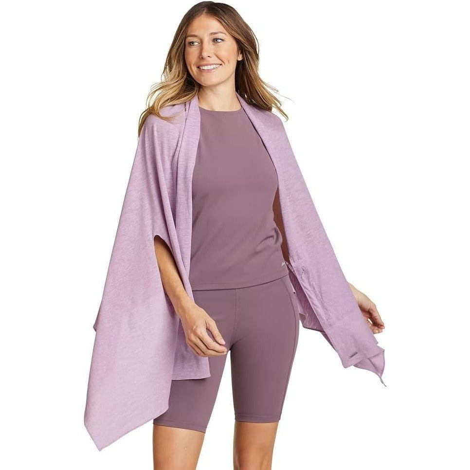 New Eddie Bauer Womens One Size Dusty Iris Purple PolyCotton Daisy Travel Wrap