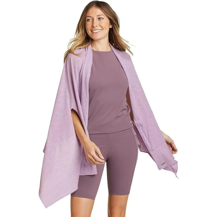 New Eddie Bauer Womens One Size Dusty Iris Purple PolyCotton Daisy Travel Wrap