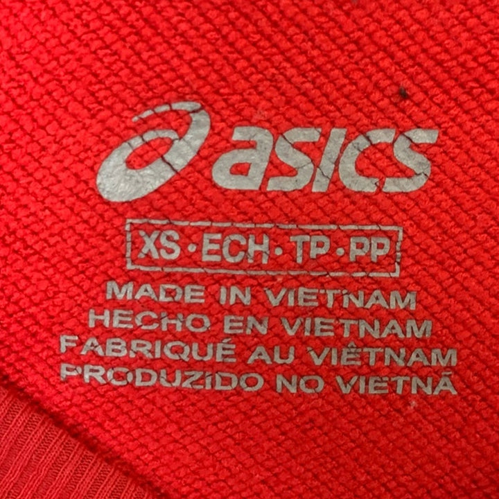 Upcycled Hand Printed Womens XS Red  Save The Earth World Long Sleeve Sweatshirt