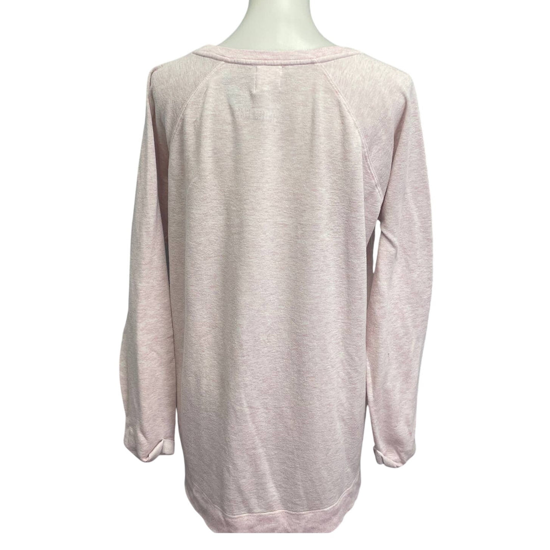 Hand Printed Upcycled Womens Large Hydrangea Floral Sleepwear Sweatshirt