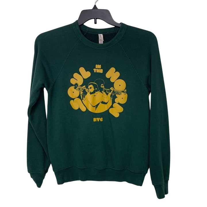 Hanes Mens Small Soul In The Horn NYC Jazz Long Sleeve Crew Neck Sweatshirt