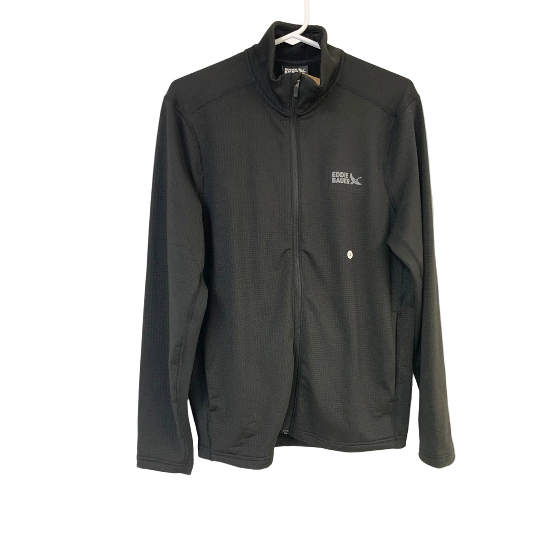 New Eddie Bauer Mens Small Black Full Zip Activator Grid Fleece 2.0 Jacket