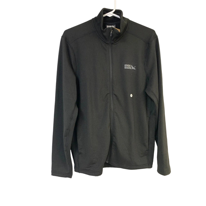 New Eddie Bauer Mens Small Black Full Zip Activator Grid Fleece 2.0 Jacket