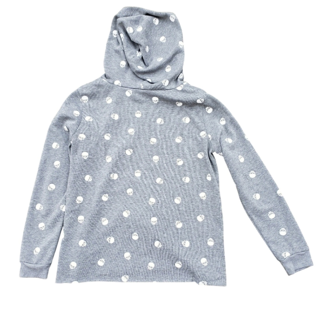 Modern Lux Juniors Medium Rebel Heathered Skull Long Sleeve Hoodie Sweatshirt