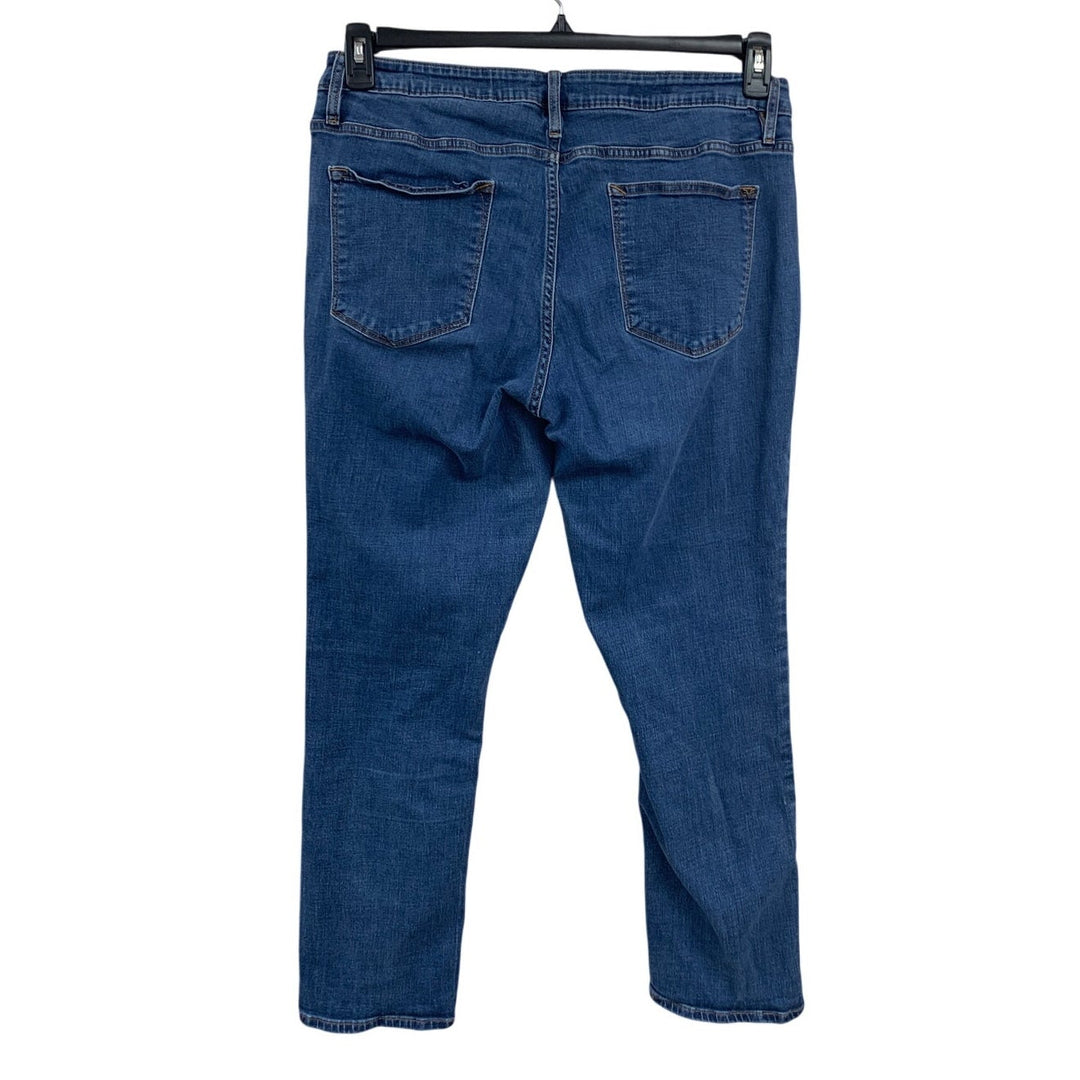 Vigoss Womens Size 18 Cotton Blend Distressed Ace Straight Denim Blue Jeans