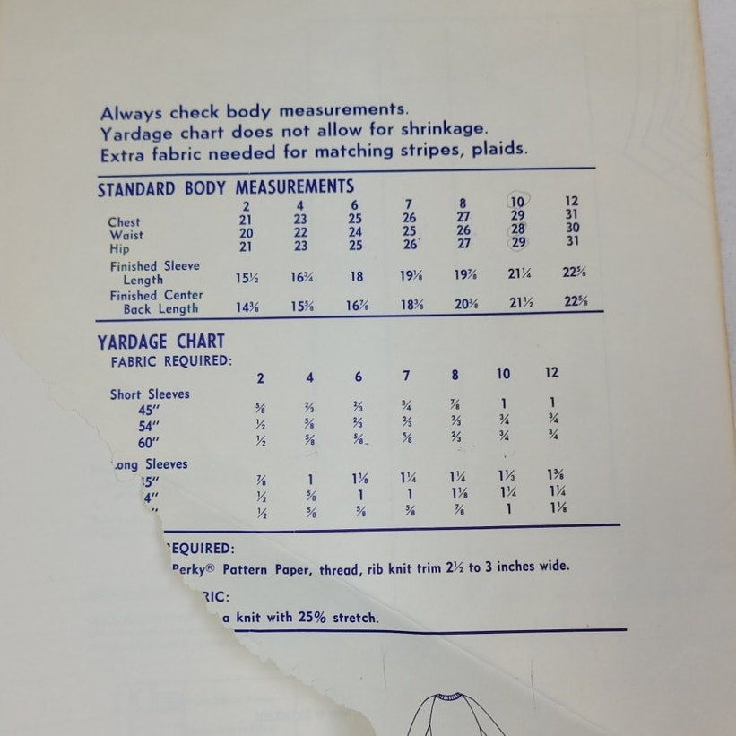 Vintage Stretch &amp; Sew 862 Childrens Raglan Sleeve Top Uncut Sewing Pattern