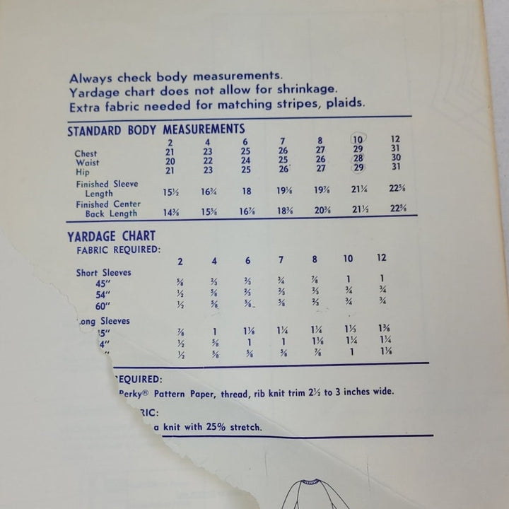 Vintage Stretch &amp; Sew 862 Childrens Raglan Sleeve Top Uncut Sewing Pattern