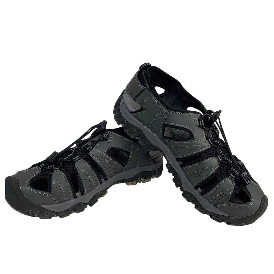 Eddie Bauer Mens Size 9 Gray Sandal Drawstring Lace Adjustable Strap Sandals