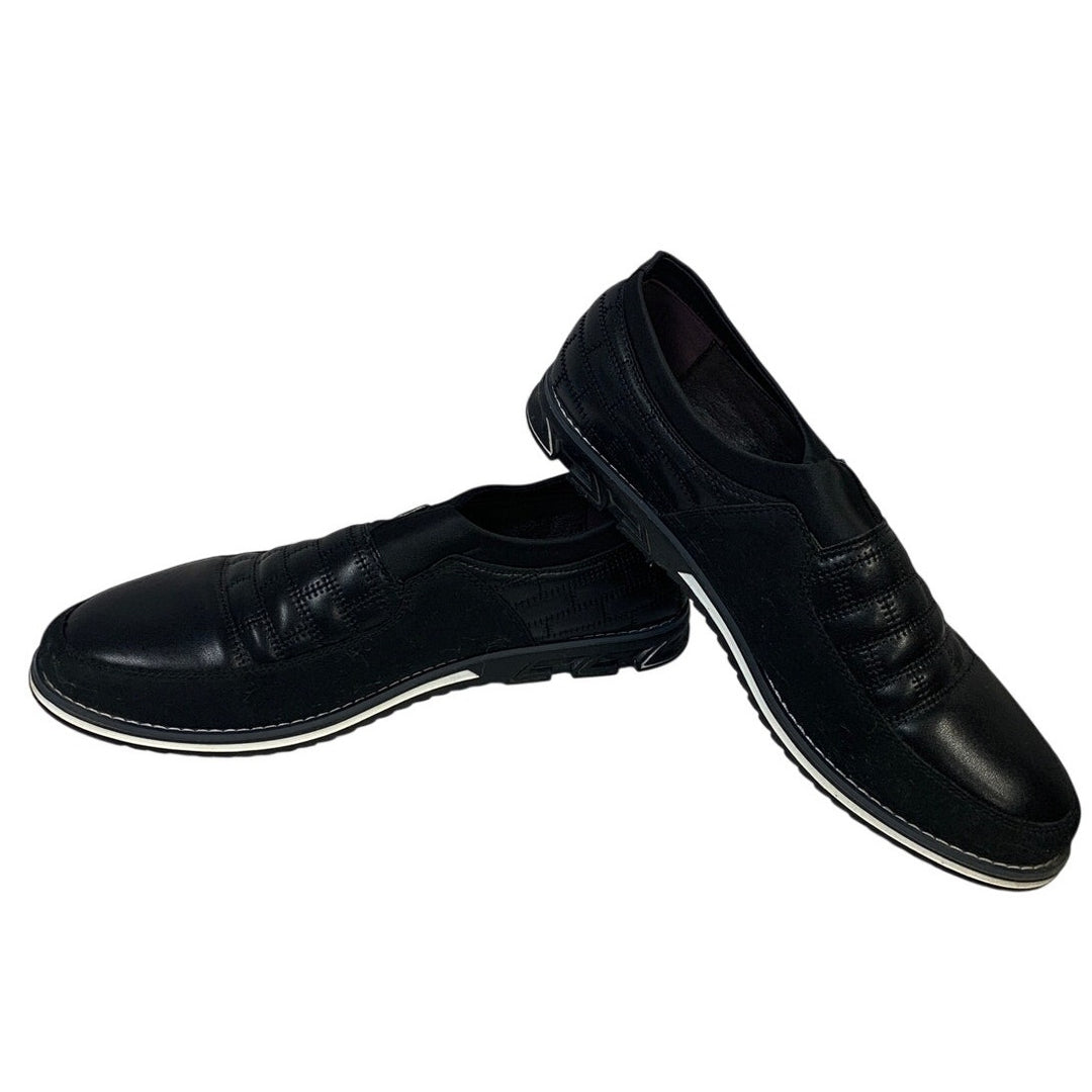Cosidram Mens Size 11 Black Loafers Slip On Low Top Round Toe Casual Shoes